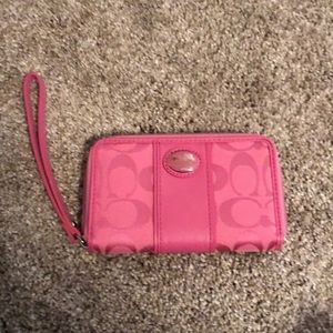 Pink Coach Wristlet